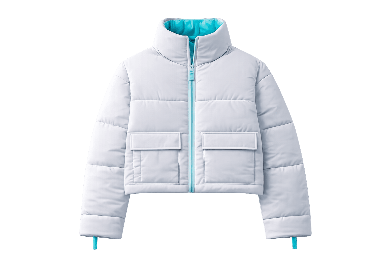 Arctic Power cropped puffer jacket in Frost